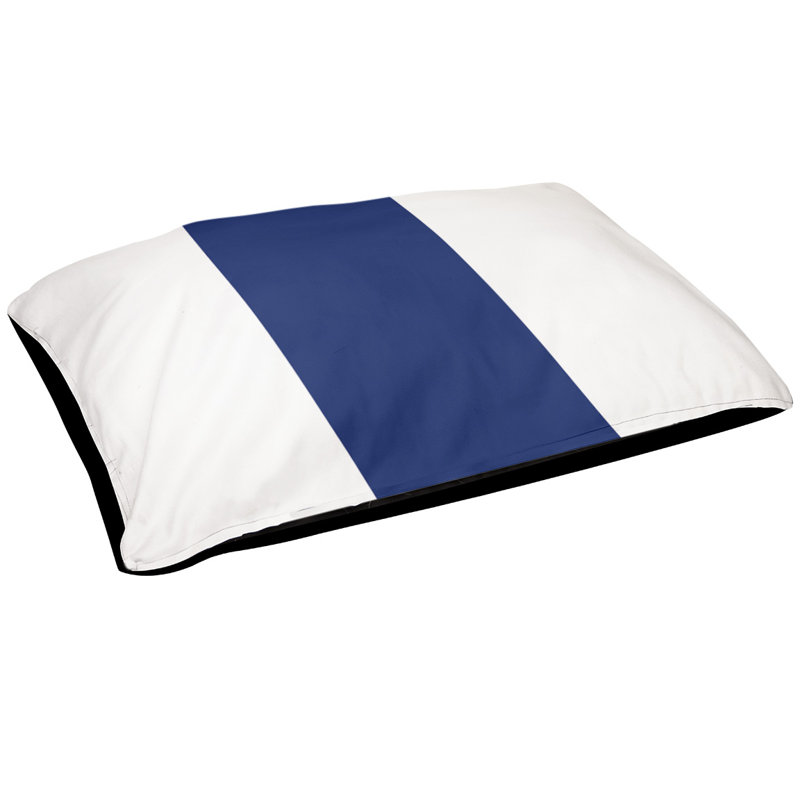 Coussin d'intérieur New York, Petit (l 28 po x P 18 po x H 6 po), Blanc / bleu