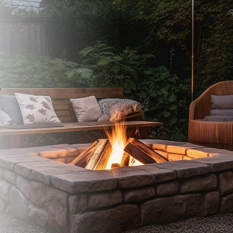 Smokeless Fire Pit,Stainless Steel Wood Burning Fireplace,Portable,with Pull-Out Ash Tray and Handles, Blue