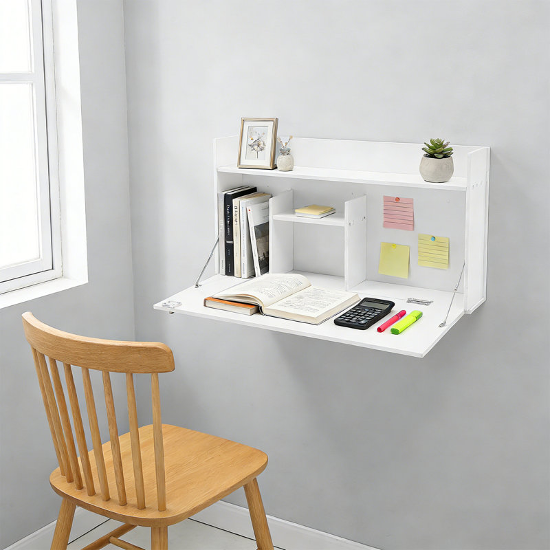 Armoire de bureau murale pliable 29,9 po, Blanc