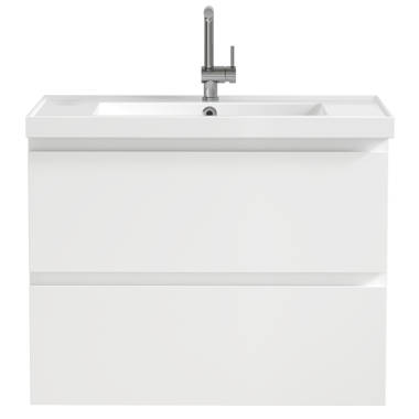 Evideco Wall-Mounted Sink Floor Cabinet Elements Acacia - Gray Wood