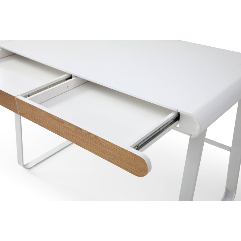 Bureau avec 2 tiroirs de rangement, Blanc