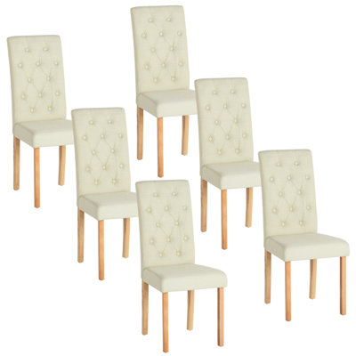 Dianette 47 cm H Tufted Linen Full Back Parsons Chair in Beige