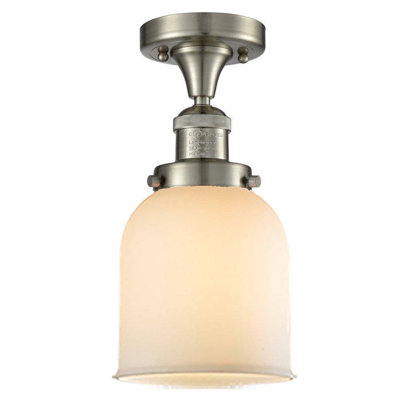 Plafonnier semi-encastré à 1 lumière 5 po Archambault, Ampoule DEL 6 watts Vinage, Boîtier blanc mat, Nickel satiné brossé