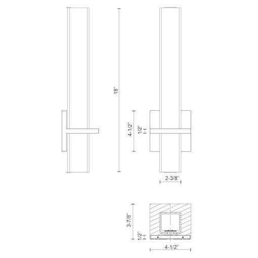 Nepal 1 - Light LED Wallchiere, Black