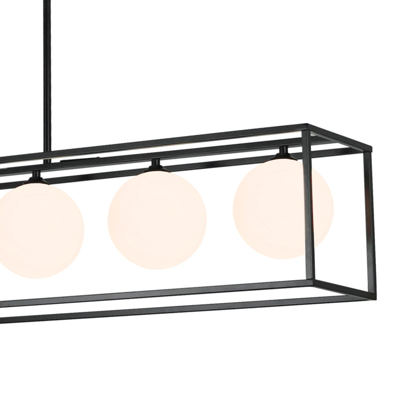 6 - Light Kitchen Island Lighting Dining Room Chandelier Linear Chandelier For Kitchen Island Rectangle Chandelier