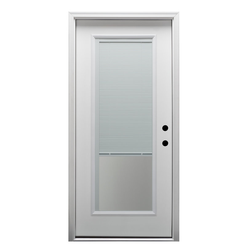 Porte d'entrée avant en fibre de verre apprêtée, S'ouvre à gauche vers l'intérieur, H 81,75 po x l 30 po x P 6,56 po