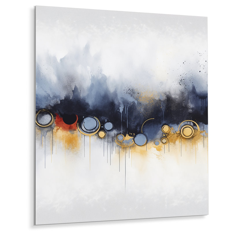 «Blue and Yellow Fluid Harmony», peinture V - art mural abstrait en métal, H 32 po x l 16 po x P 1 po