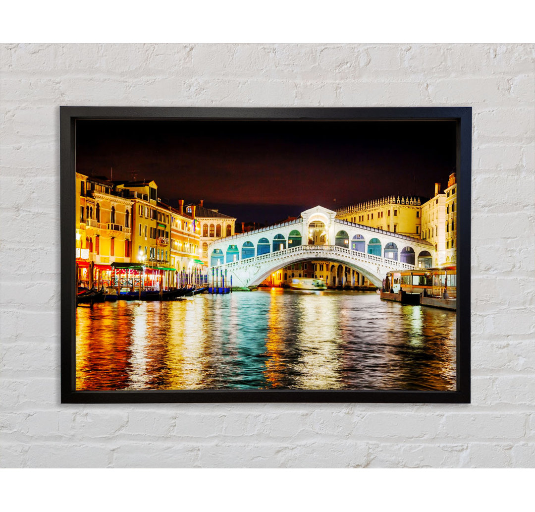 Rialto In Lights - Einzelner Bilderrahmen Kunstdrucke auf Leinwand