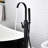 Claw Foot Tub Faucets Floor Mount With Handheld Shower And Stable Tripod Base - Matte Black Finish Single Hole Bathtub Faucet Simple Style