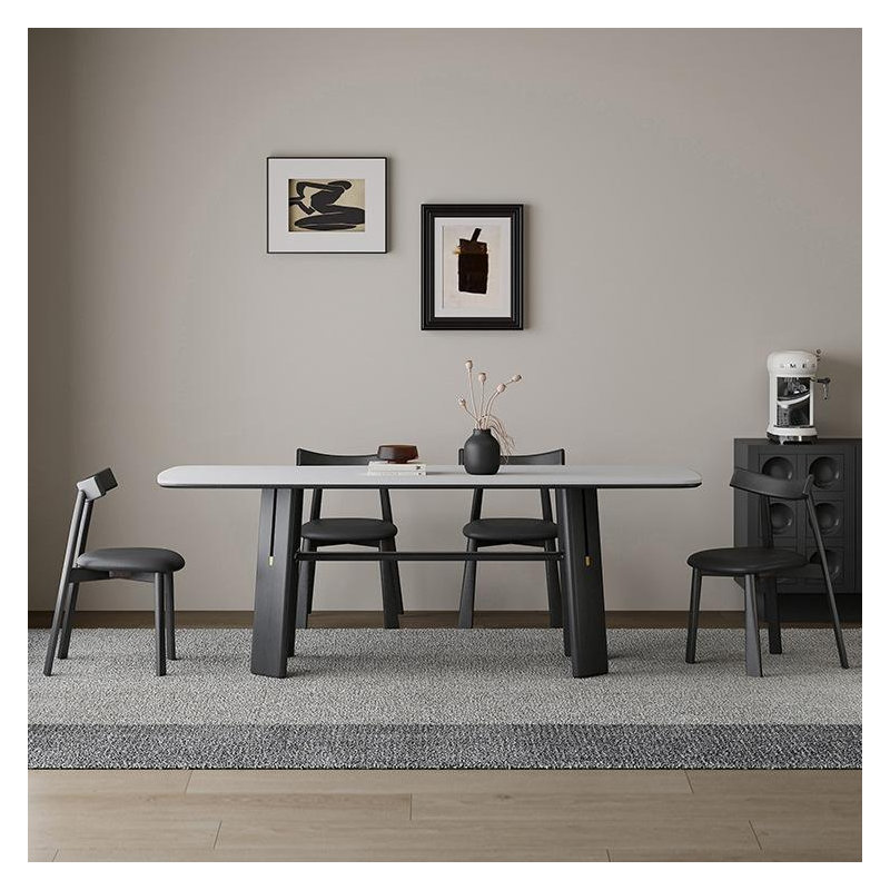 Ensemble de table et chaises de salle à manger rétro et confortable, H 29,52 po x L 70,86 po x l 31,49 po