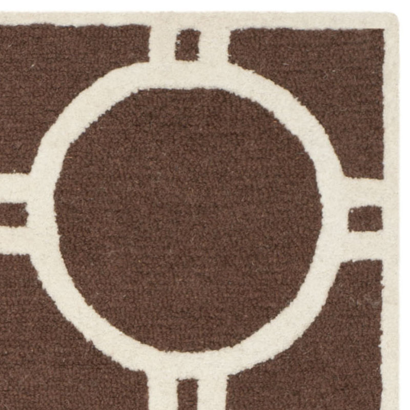 Deedgra Hand Tufted Wool Geometric Rug, Rectangle 5' x 8'