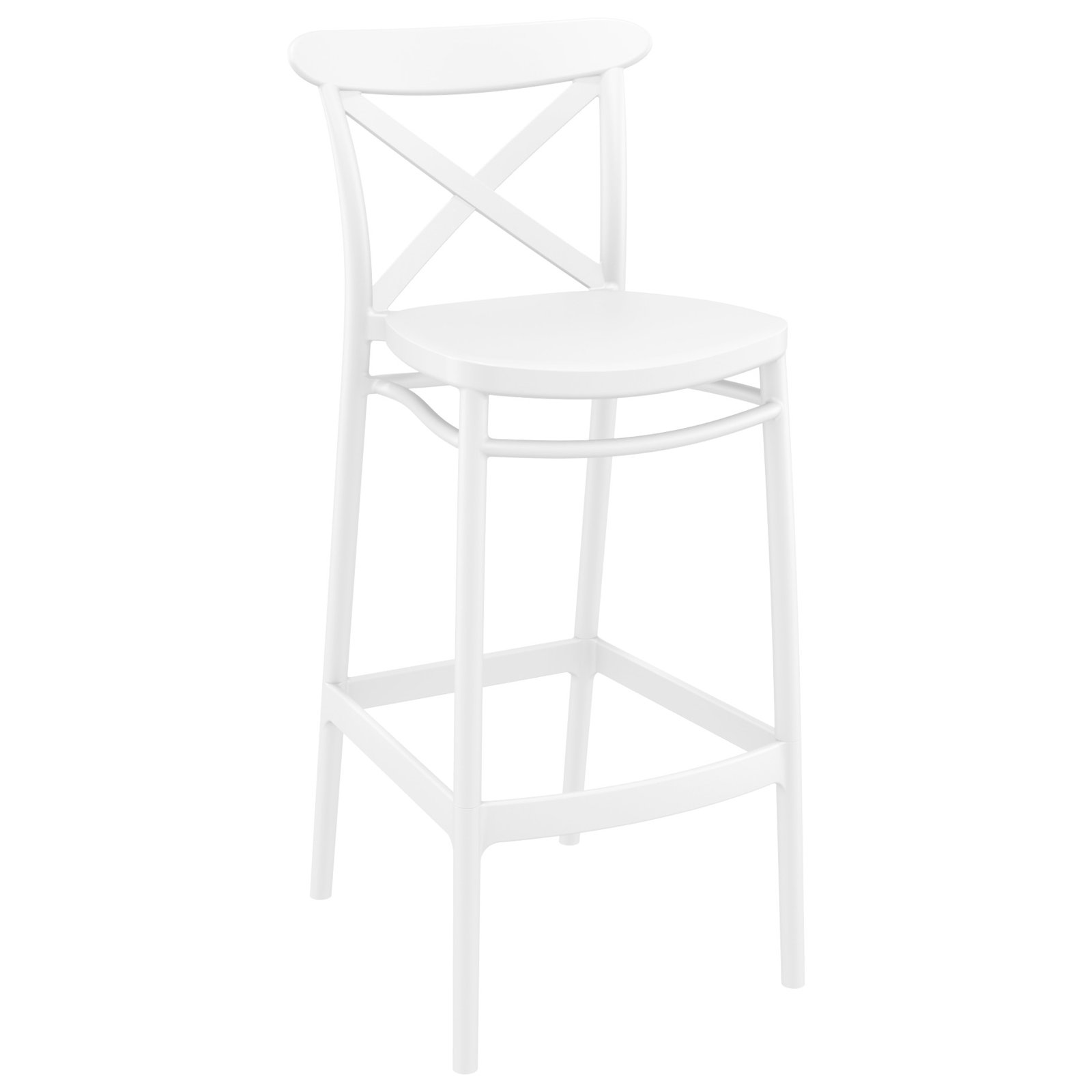 Bijou Outdoor Bar Stool, White, Bar Stool (29.5" Seat Height)