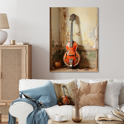 Rétro guitare Melody II - musique, art mural en métal
