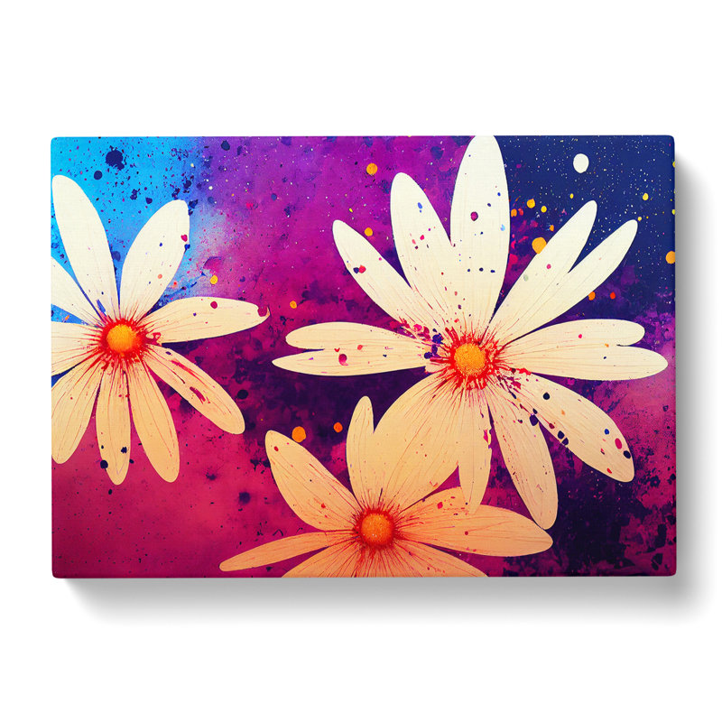 Daisy Flower Splash Vol.6 Abstract - Wrapped Canvas, 40cm H x 60cm W x 3cm D