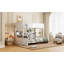 Lit simple superposé au-dessus de grand lit simple avec armoires de rangement et ports USB-1219647913-1219647915