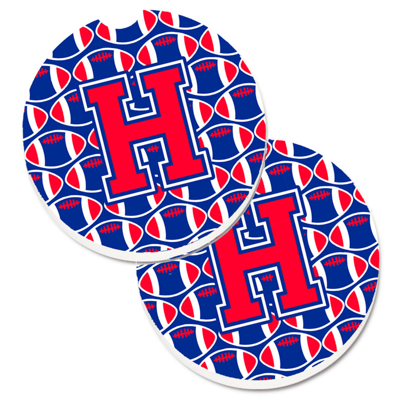 Sous-verre de football, H, Cramoisi de Harvard / bleu de Yale