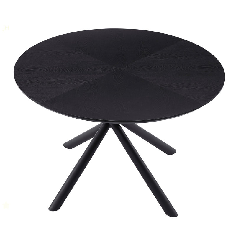 Table basse 53,14 po en MDF et table de bout courte avec base en métal, facile à assembler, noir, Noir