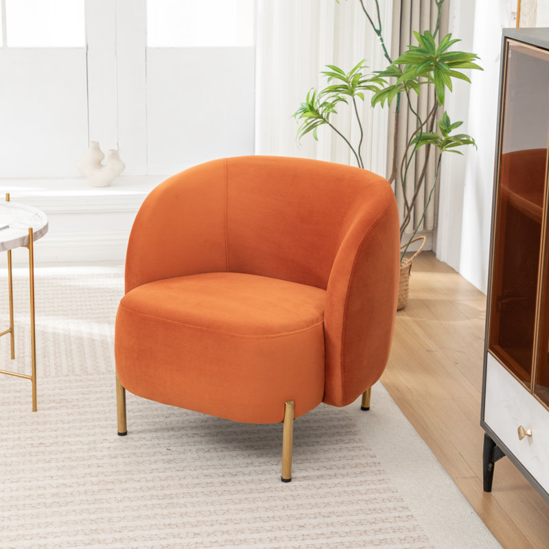 Chaise d'appoint rembourrée Edward, Orange