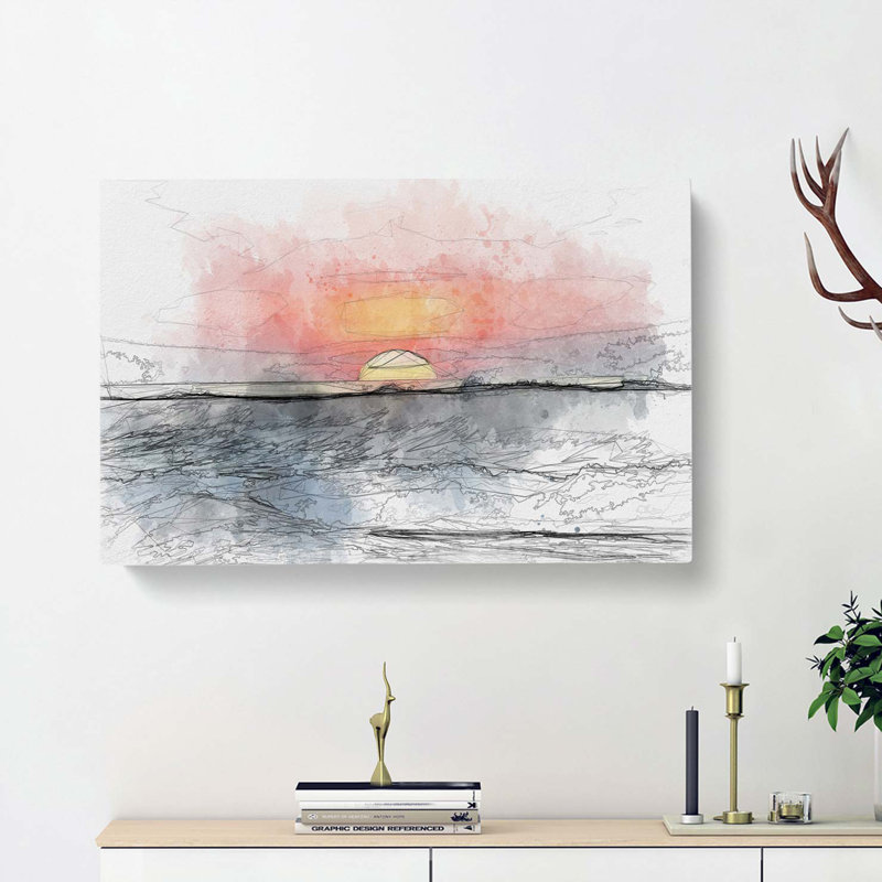 Pink Sunset In Costa Rica In Abstract - Wrapped Canvas Print, 60cm H x 91cm W x 3cm D