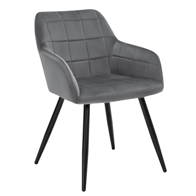 Palumbo Upholstered Dining Chair, Dark Grey, Black, 1