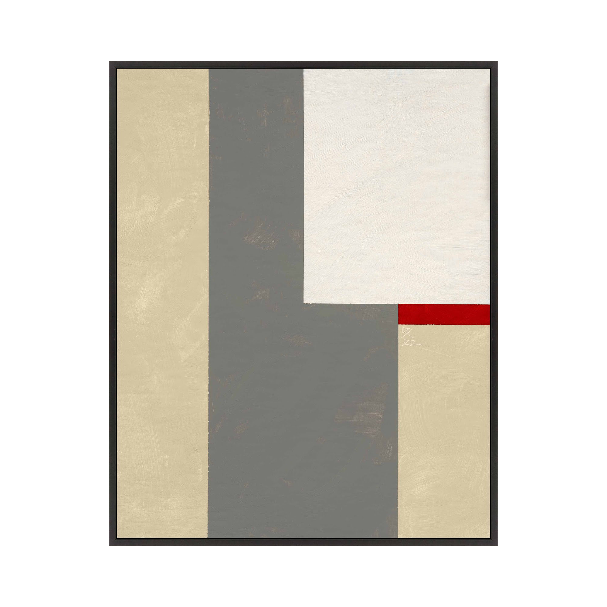 Slice Of Red 2 by Robert Kamnatnik, 20" H x 16" W x 1.38" D, Black Framed Canvas