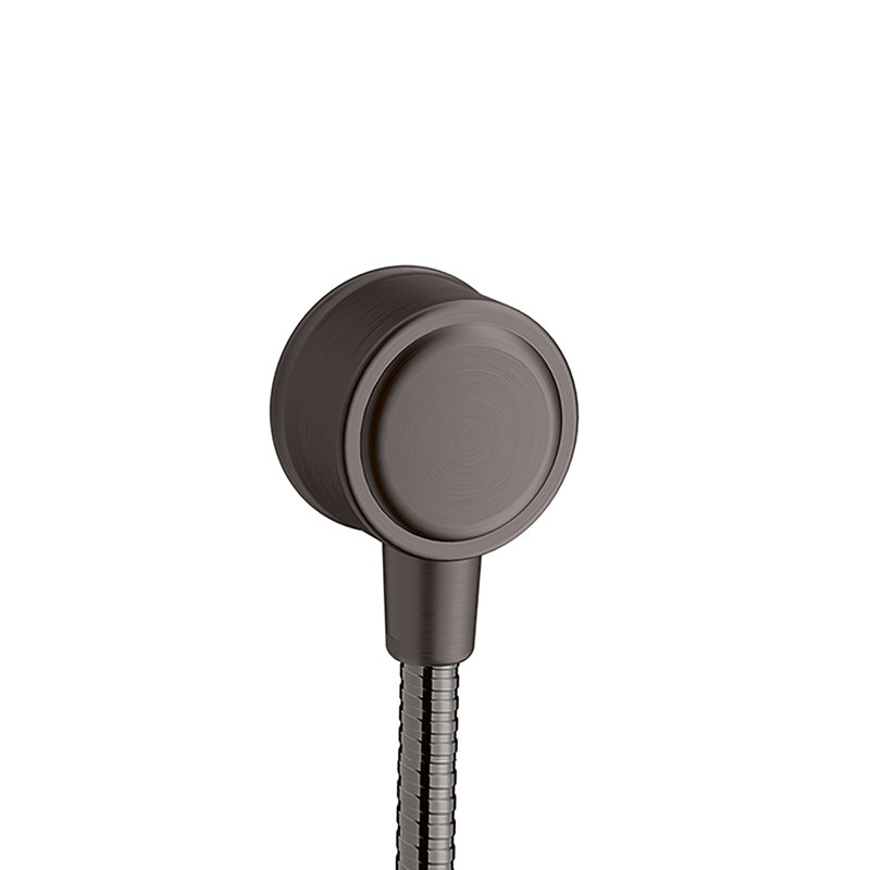 Montreux Wall Outlet with Check Valves, Brushed Black Chorme