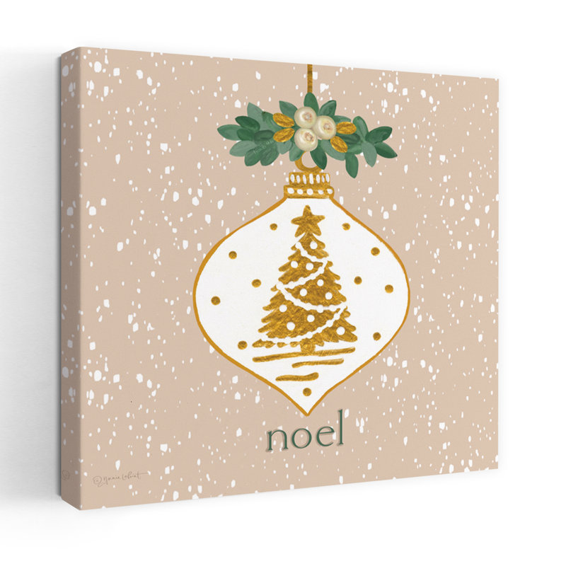 Ornement contemporain Noël enneigé avec art des Fêtes de Noël, H 18 po x l 18 po