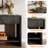 35.4"Wood Console Table With 2 Storage Drawers, And Open Storage Shelf For Entryway-1035166267
