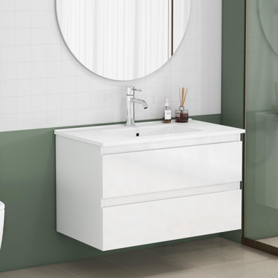 Ensemble de meuble-lavabo avec lavabo et 2 grands tiroirs
