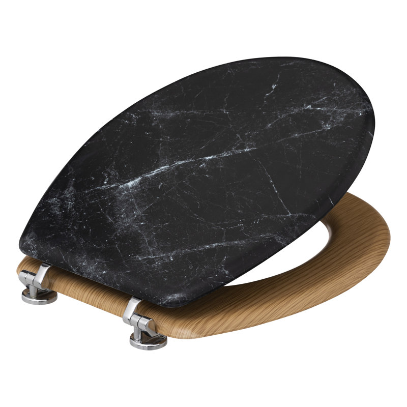 Soft Close Elongated Standard Toilet Seat, Black