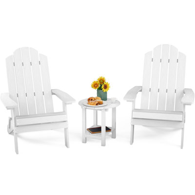 Outdoor Plastic Folding Adirondack Chair With Round Table by HERACLES