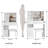 29.2-Inch Left Drawer Desktop Dressing Table + Padded Stool,Extra Large Right Sliding Mirror-1120533113