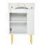 Armoire de salle de bain avec tablette de rangement ouverte