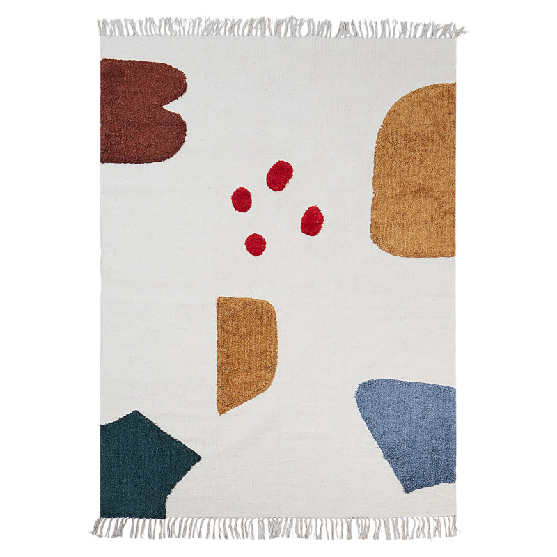 Rosado Rectangle 140 cm x 200 cm Abstract Cotton Hand Tufted Area Rug