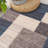 Allyne Geometric Tufted Blue/Cream/Gray Non-Slip Rubberback Area Rug-2109575483