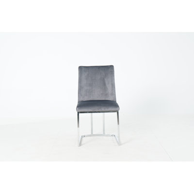 Velvet Upholstered Cantilever Chair in Mink