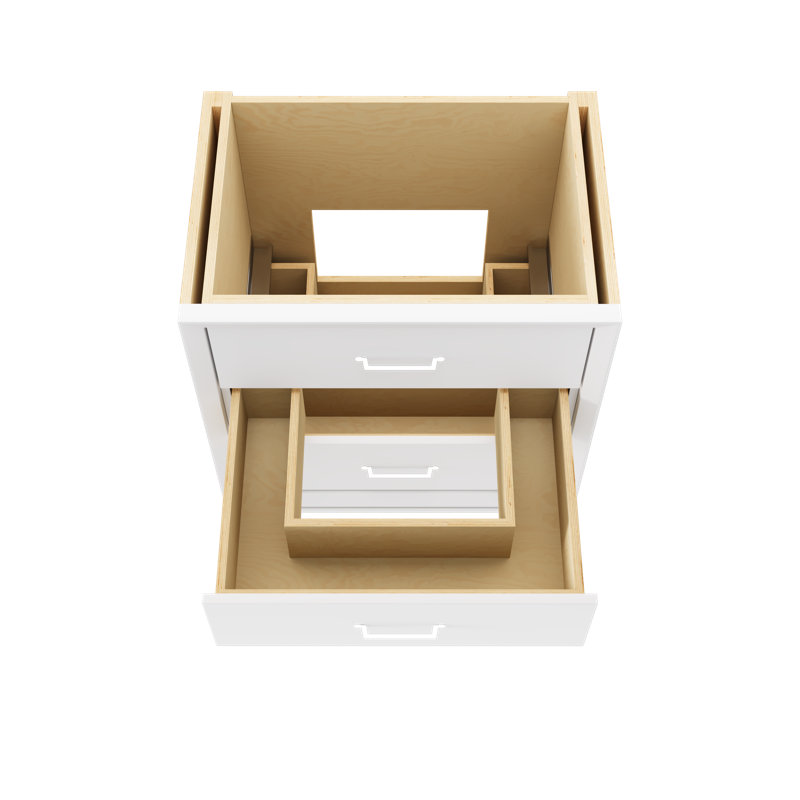 Alexandra Three-Drawer Single Bath Vanity, Pure White, Polished Chrome, 30"