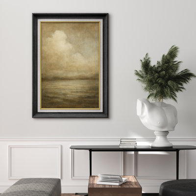 Œuvre encadrée de qualité supérieure - impression de paysage rétro pour décor de salon - 26 po x 36 po