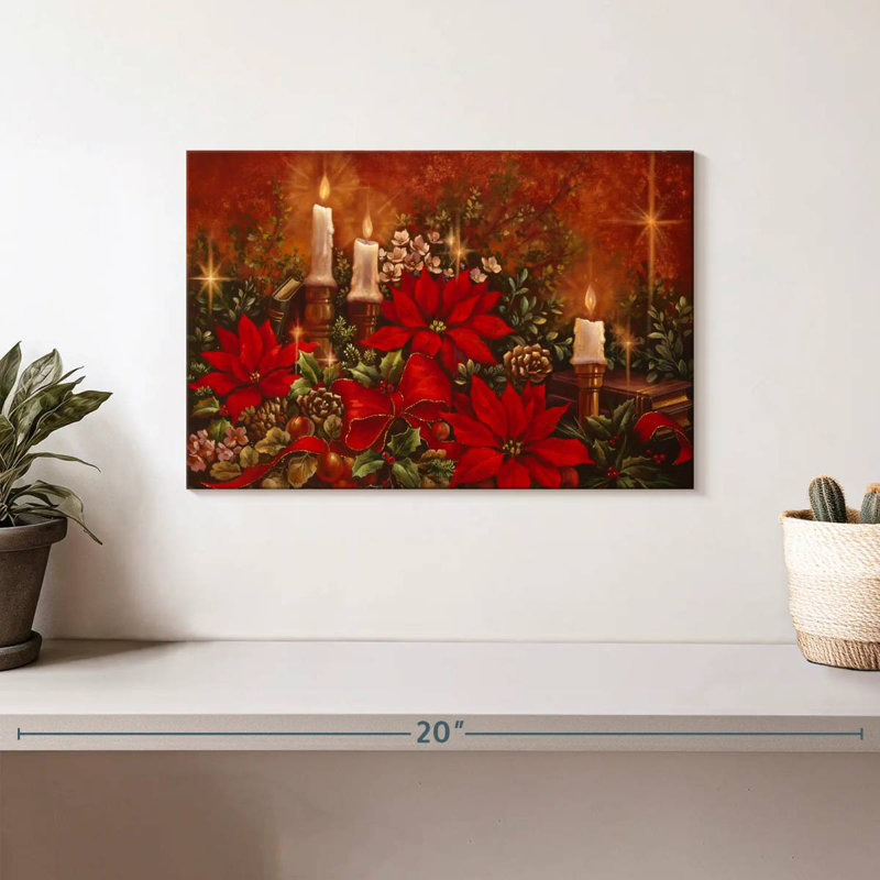 Poinsettia lumineux, H 8 po x l 12 po