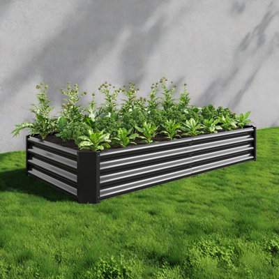 2PCS Metal Raised Garden Planter Beds 6x3x1ft Large Durable
