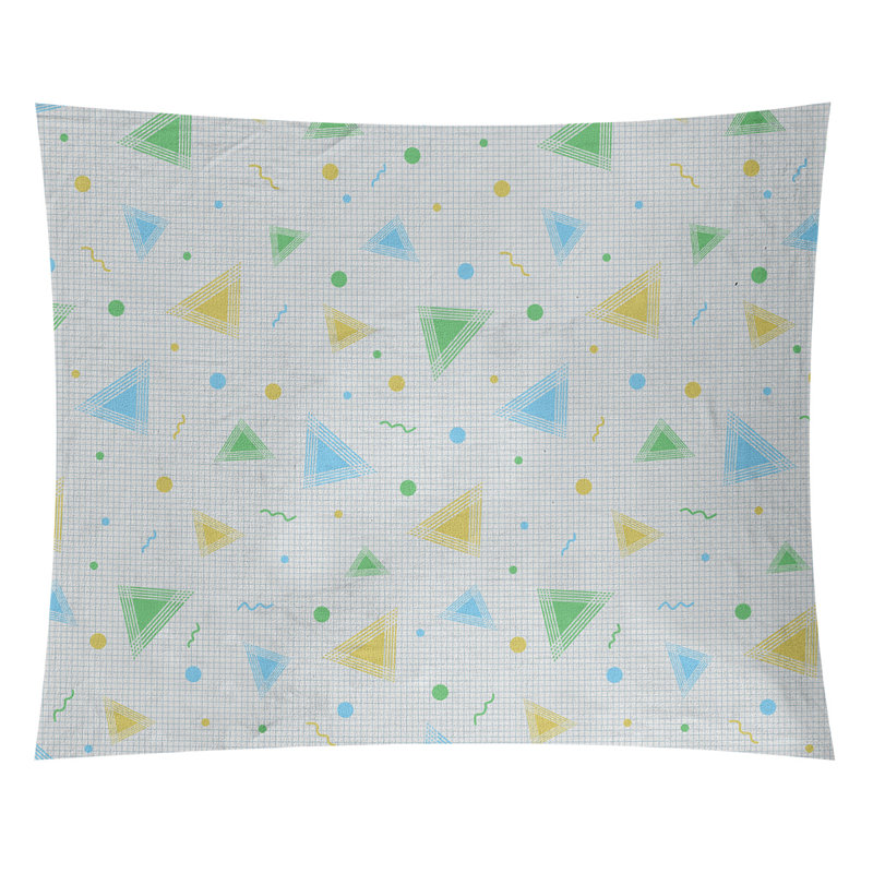 Tapisserie «Avicia 90's Retro» par Katelyn Elizabeth, H 27,5 po x l 37,5 po, Intérieur, Bleu/jaune