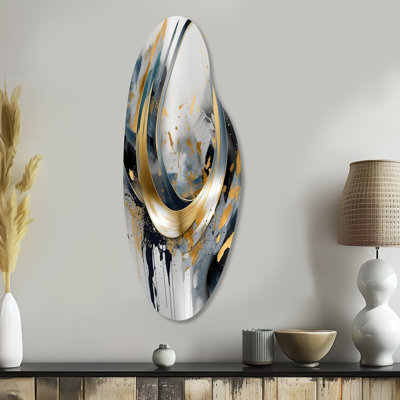 Hartz  Marble Asymmetrical Metal Wall Art Modern Freeform Metal Art Print