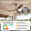 Ventilateur de plafond intelligent avec lumière et télécommande, télécommande et application, pales en bois massif, moteur à courant continu réversible-1791294300-1807521273