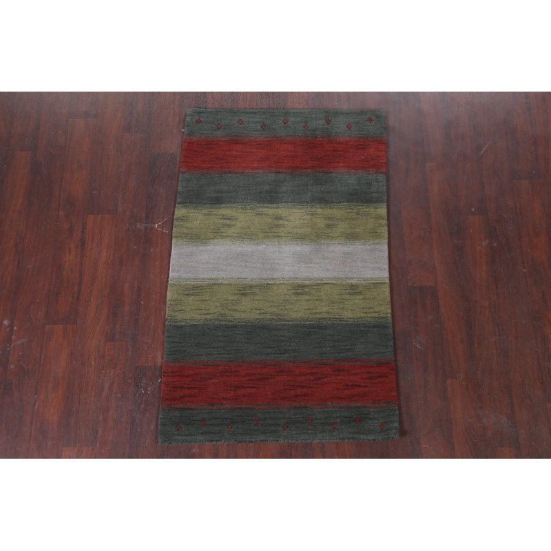 Striped Gabbeh Oriental Area Rug 3x5