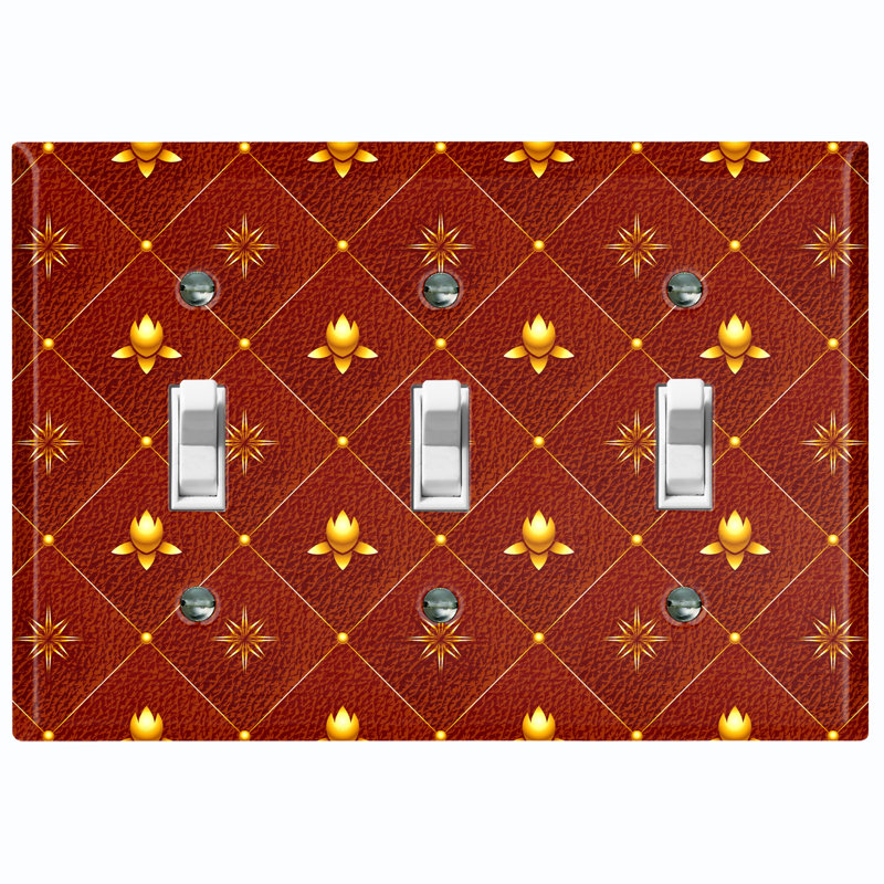 Patterned 3 - Gang Toggle Light Switch Standard Wall Plate