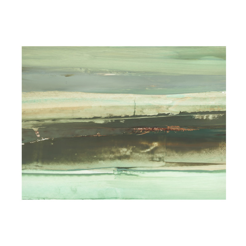 Emerald and Rust II Landscape Canvas Wall Art with Wood Frame