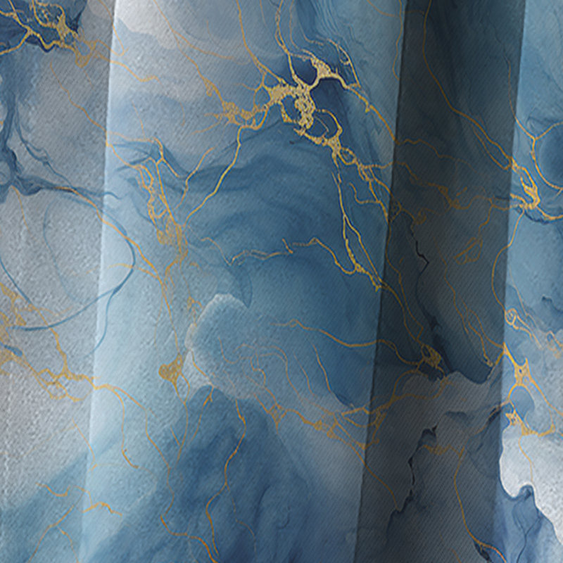 Rideau occultant en marbre bleu et élégant - 1 panneaux, L 52 po x L 84 po