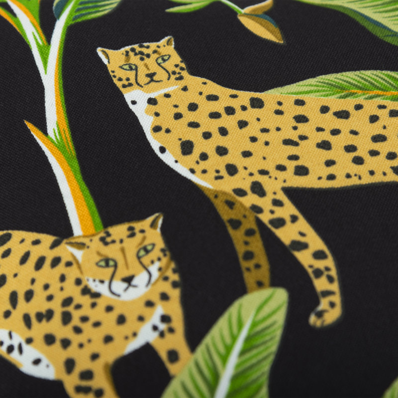 Black and Green Cheetah Print Square Outdoor Pillow