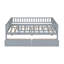 Lit de jour double avec tiroirs gigognes - Structure de lit en bois massif gris pour enfants, adolescents et chambre d'amis