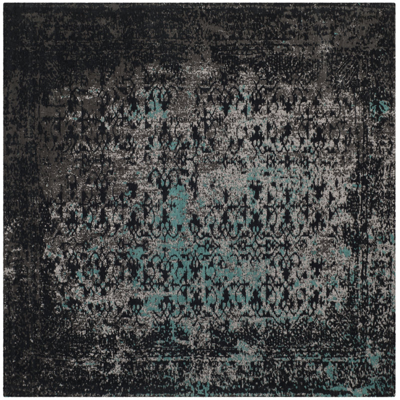 Tapis performance oriental rétro Kheir, Carré 6 pi